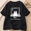 Computer Cats Graphic Print Tshirt for Women Unisex Summer Funny Casual Fashion Harajuku Loose Tops Crew Neck Short Sleeve Tshirt