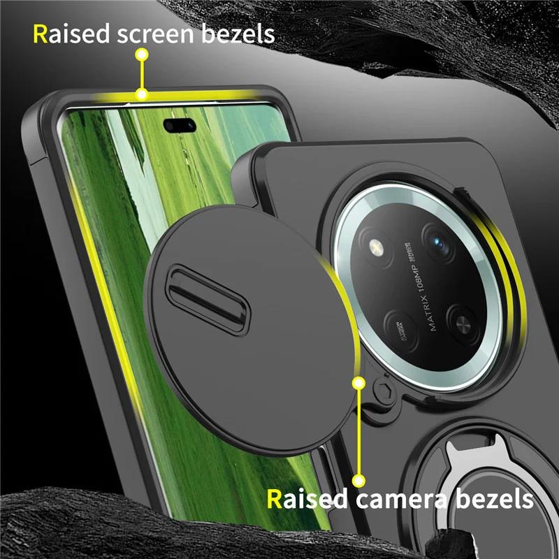 Für Honor Magic 7 Lite Magic7lite Stoßfeste Hybride Magnetische Ständer Handyhülle für Honor X9C Schiebeobjektiv Rüstungsschutzhülle