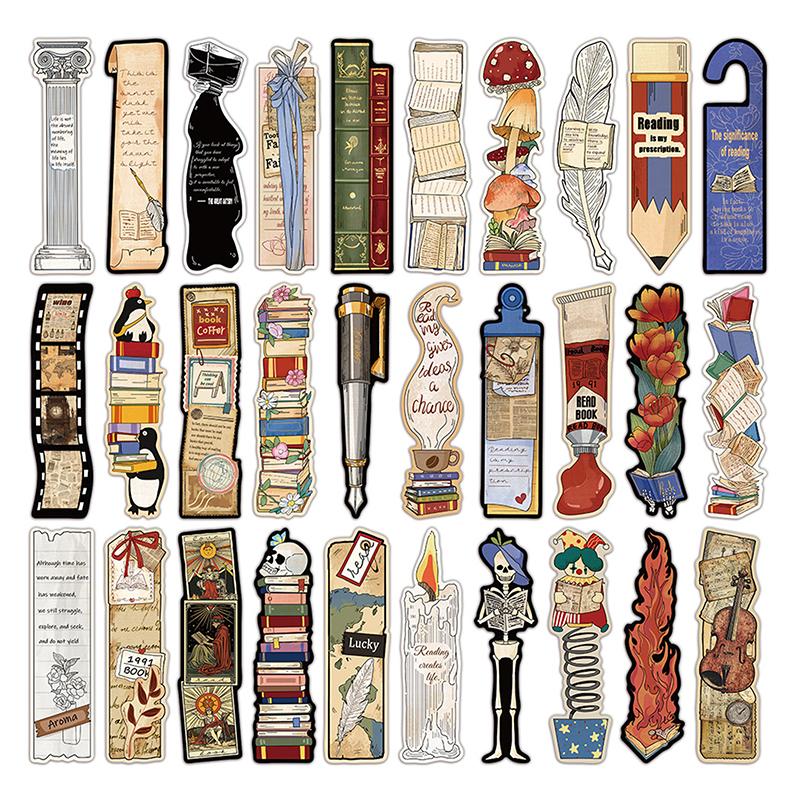 30Pcs Irregular Vintage Reading Bookmarks Unique Shape Design Reading Pages Book Marks Personalized Creative Bookmarks Gifts