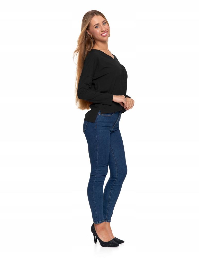 Women's Long Sleeve Shirt, Plain Cotton, Classic, MORAJ XXL Black