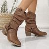 Women Cowboy Boots New Outdoor Western Shoes Women  Autumn Winter Lightweight Knight Boots Women Couple Large Size Comfort Shoes