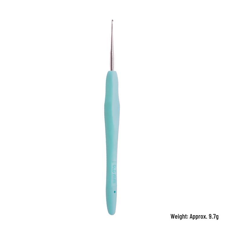 Colorful Metal Crochet Hook with Plastic Handle for DIY Knitting