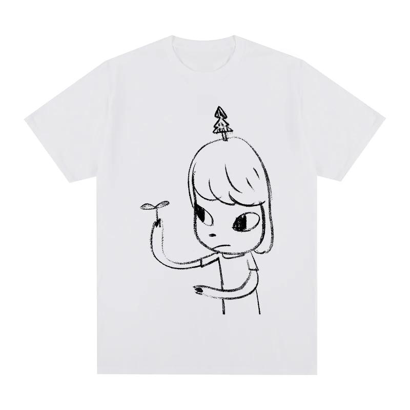 Yoshitomo Nara flower T-shirt Vintage Cotton Men T shirt New TEE TSHIRT Womens Tops