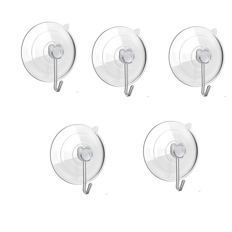 Reusable Transparent PVC Suction Cup with Metal Hook