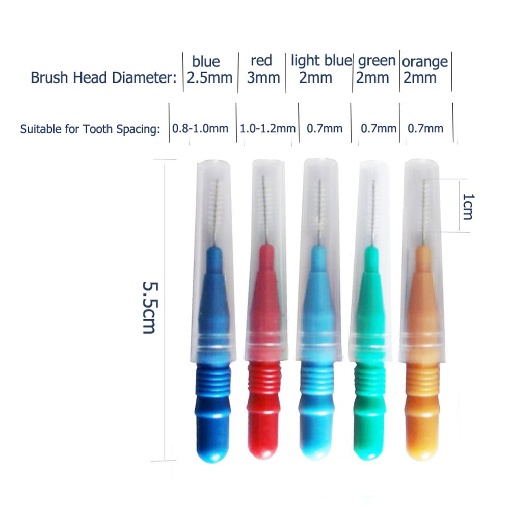 60pcs Interdental Brush Dental Floss Teeth Oral Clean Hygiene Toothpick Tools Toothpick Teeth Brush Oral Care Tool
