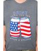Azura Exchange Gray USA Flag Drink Cans Slogan Graphic Tee
