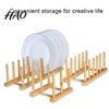 Cabinet Tableware Organizer Kitchen Storage Rack Bamboo Anti-skid Plate Pot Lid Dish Laptop Bowl Drying Holder Organization Cutting Board Drainage