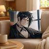 Anime Black Butler Gothic Art Cushion Cover Personalized Short Plush Soft Bedroom Sofa Home Decor Gift