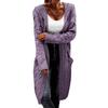Hooded Cardigan, New Style Knitted Sweater, Solid Color Long Twist Pocket Coat for Women