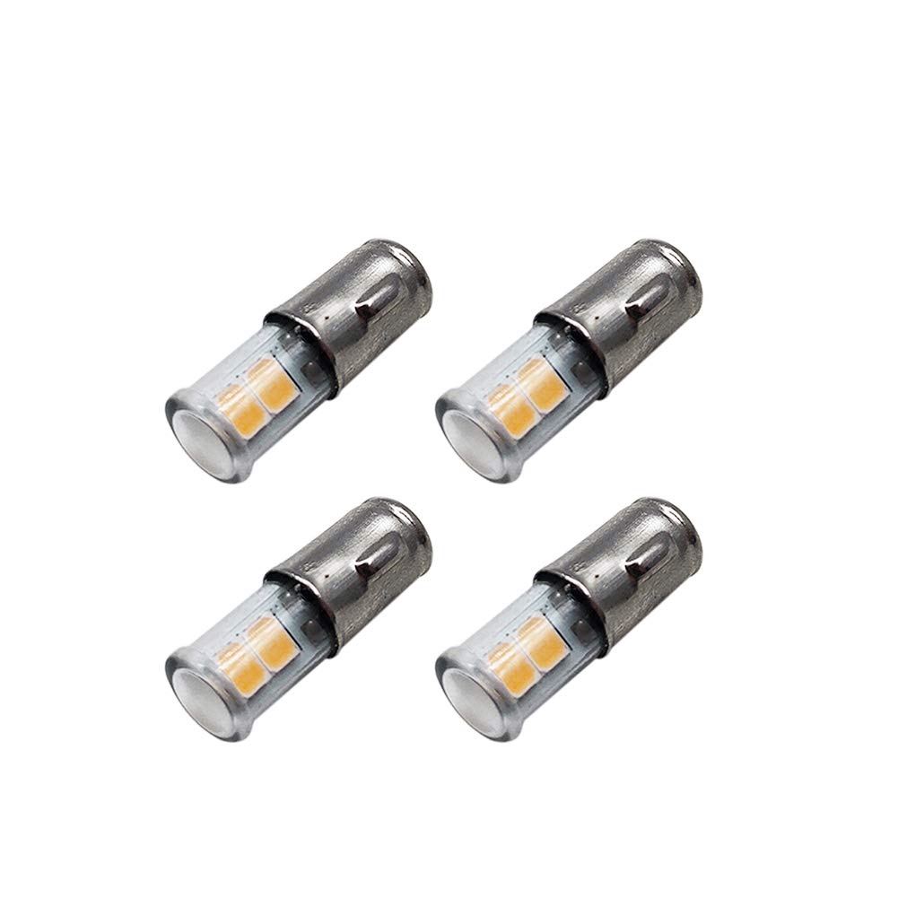 Ruiandsion 4pcs BA7S LED Bulbs DC 2835 4SMD Chipset LED Bulb Car Instrument Dashboard Warning Light Replacement, Warm White