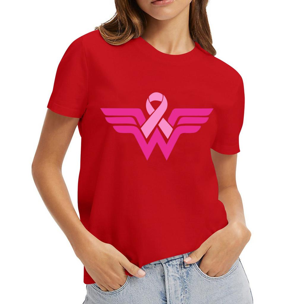 Adult Round Neck Casual Printed Short-sleeved T-shirt Top