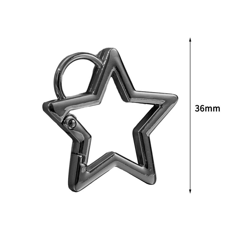Hollow Star Shaped Spring Clasp Metal Carabiner Keychain Bag Clip Hook Dog Chain Buckle Connector Diy Jewelry Making Accessories