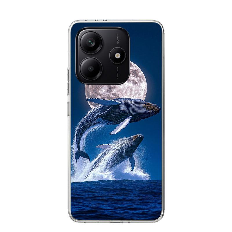 

Чехол для телефона Горбатый кит Морской гигант для Xiaomi Redmi Note 15 14 13 12S 12 Pro Plus 11S 11E 11 11T 10S 10 Арт Мягкий чехол с рисунком Note 15 Pro Plus
