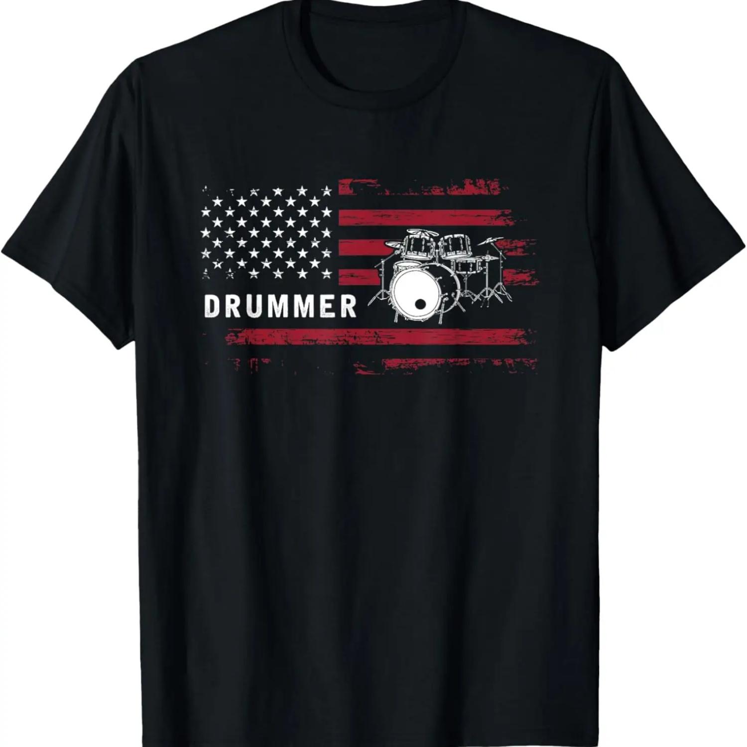 Funny Drummer Musician Gift Idea Percussion Drums T-Shirt S чёрный