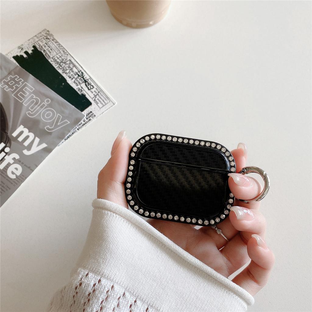 Diamond-encrusted carbon fiber is suitable for Apple AirPods 1 generation 1 Bluetooth headset case Pro1 headset case New and simple