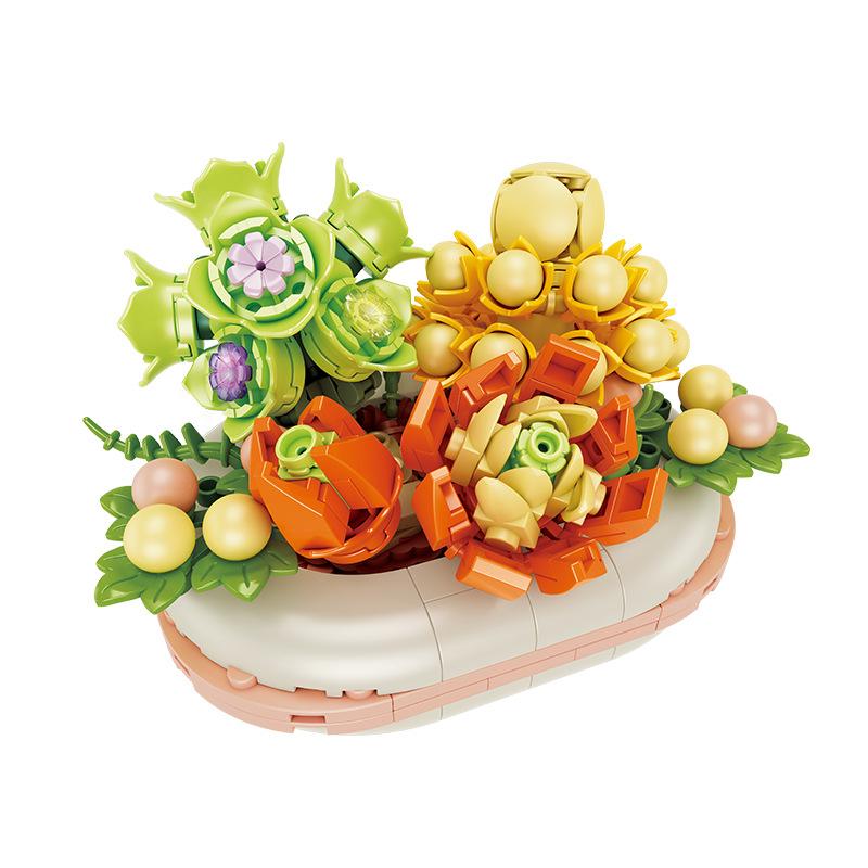 Yeni Yaratıcı Etli Saksı Bonsai Tuğla Şehir Çiçek Buketi Aydınlık Dekorasyon Yapı Taşı DIY Erkek Çocuk Oyuncakları Hediyeler