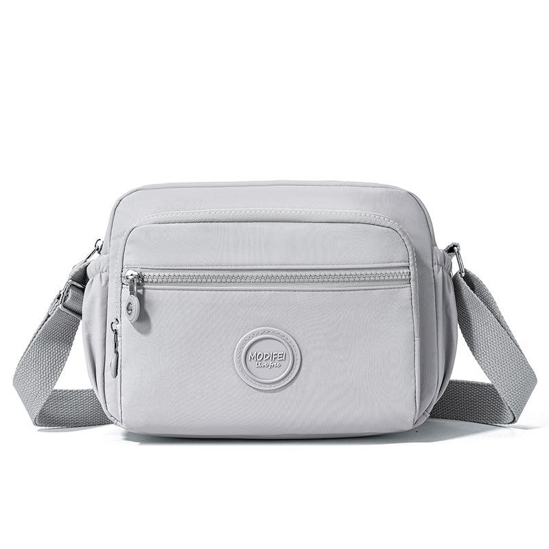 Crossbody Bag Multi-Layer Pocket Shoulder Bag Water-Repellent Nylon Women's Small Square Bag