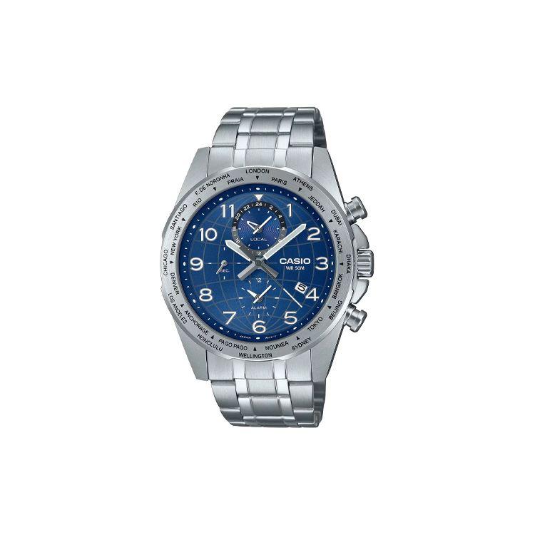 Casio 50M Waterproof Quartz Movement Stainless Steel Watch Men watches Blue MTP-W500D-2A Blue Dial
