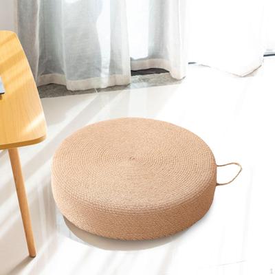 Tatami Boden Kissen Kissen Atmungsaktiv Flache Runde Pouf Meditation für Freizeit Tiefe