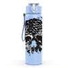 1PC Detailed Monochrome Skull Art Print 750ml Color Plastic Sports Water Bottle Leakproof Flip Straw Lid Suitable for Sports Office Home Use