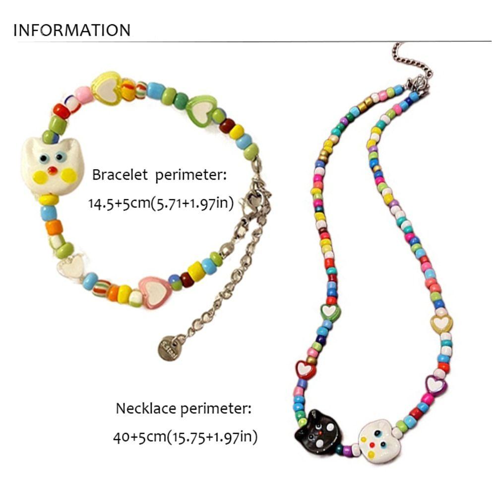 Bohemia Dopamine Necklace Candy Color BF and GF Bracelets Fashion Jewelry Kitten Bracelet  Girls