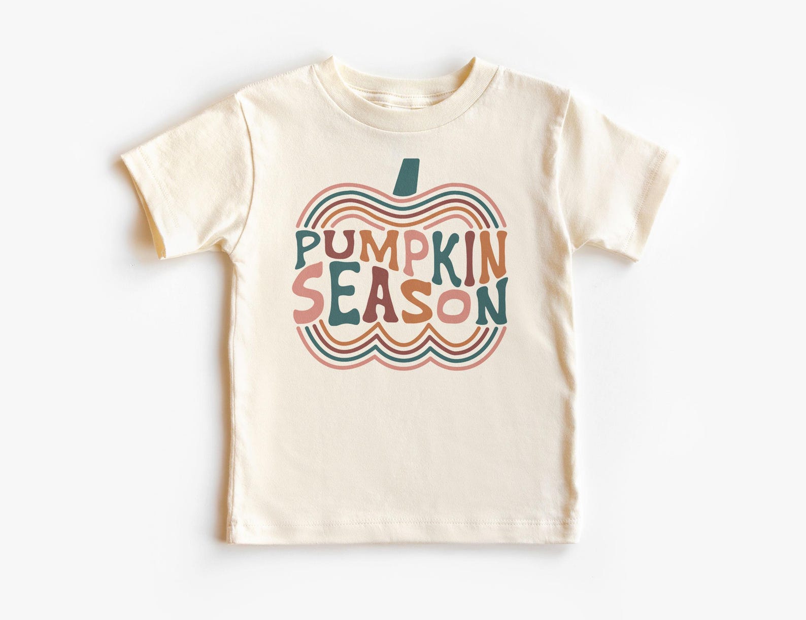 Pumpkin Season Halloween Kids Shirt - Retro Pumpkin Picking Crew - Cute Boho Fall Themed Costume - Unisex & Youth Natural T-Shirt 120