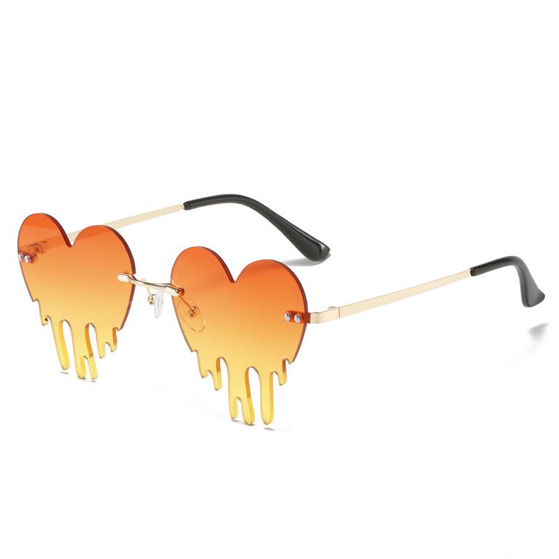 Love Tears Sunglasses Women'S Ball Funny Glasses Personalized Metal Frameless Sunglasses Tide