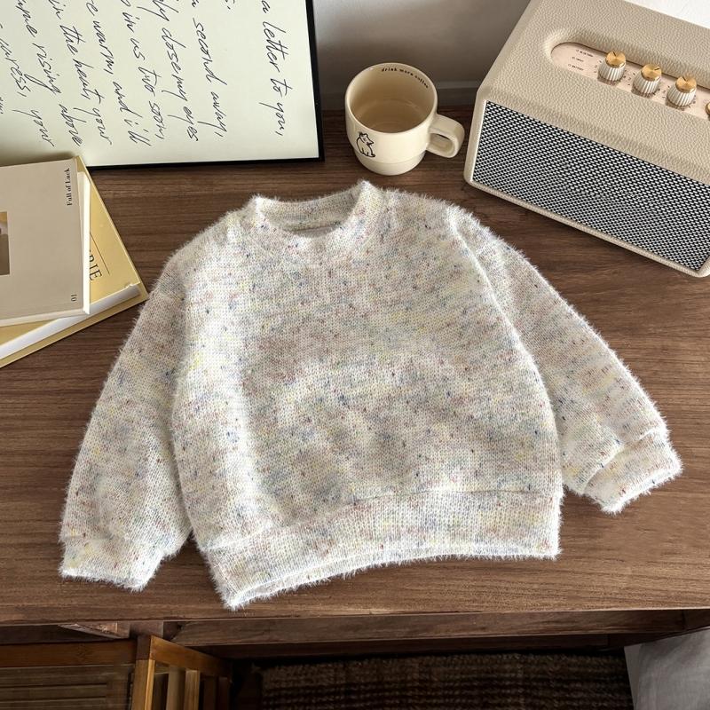 Girls Autumn New Stylish Knitted Sweatshirt Loose Colorful Casual Pullover Sweater Fashionable Versatile Outfit For Kids