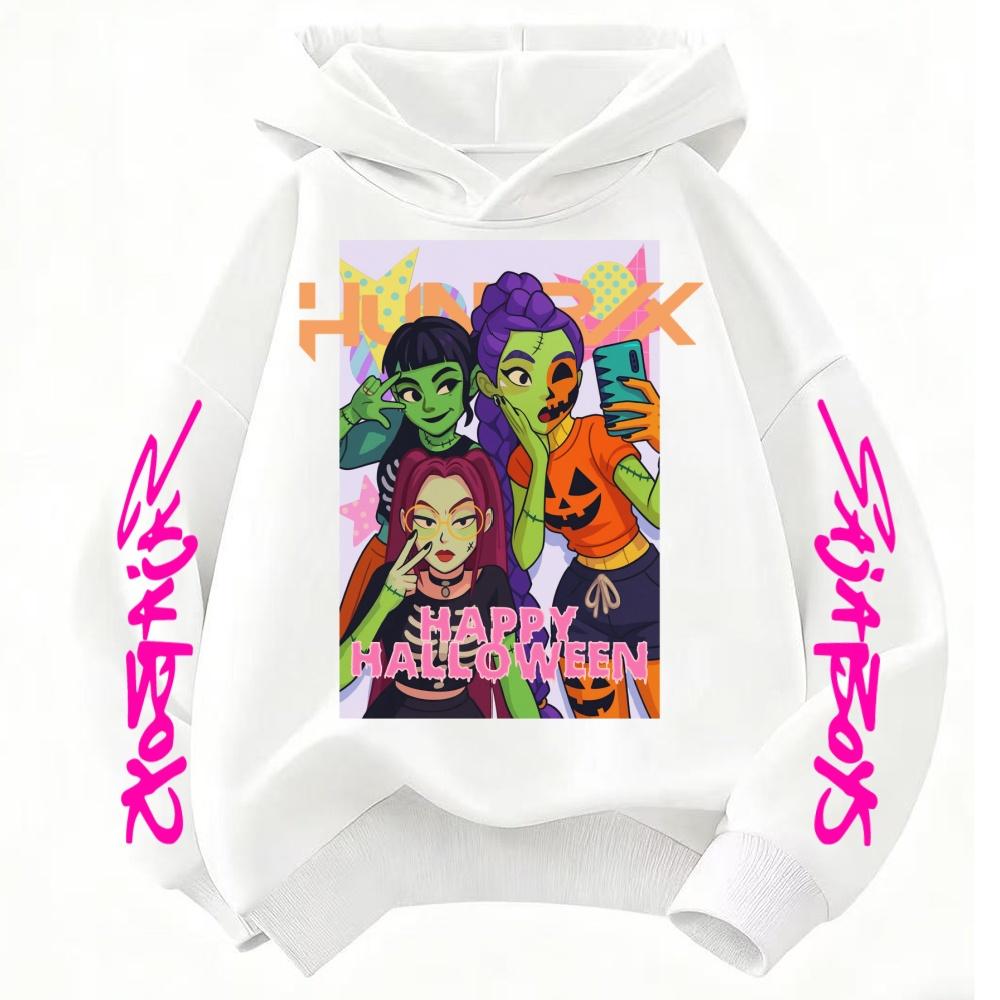 Celebrate 2025 Halloween In K-POP Style: Demon Hunters Cartoon Hoodies for Kids. Super Soft & Cozy, for Both Boys and Girls!