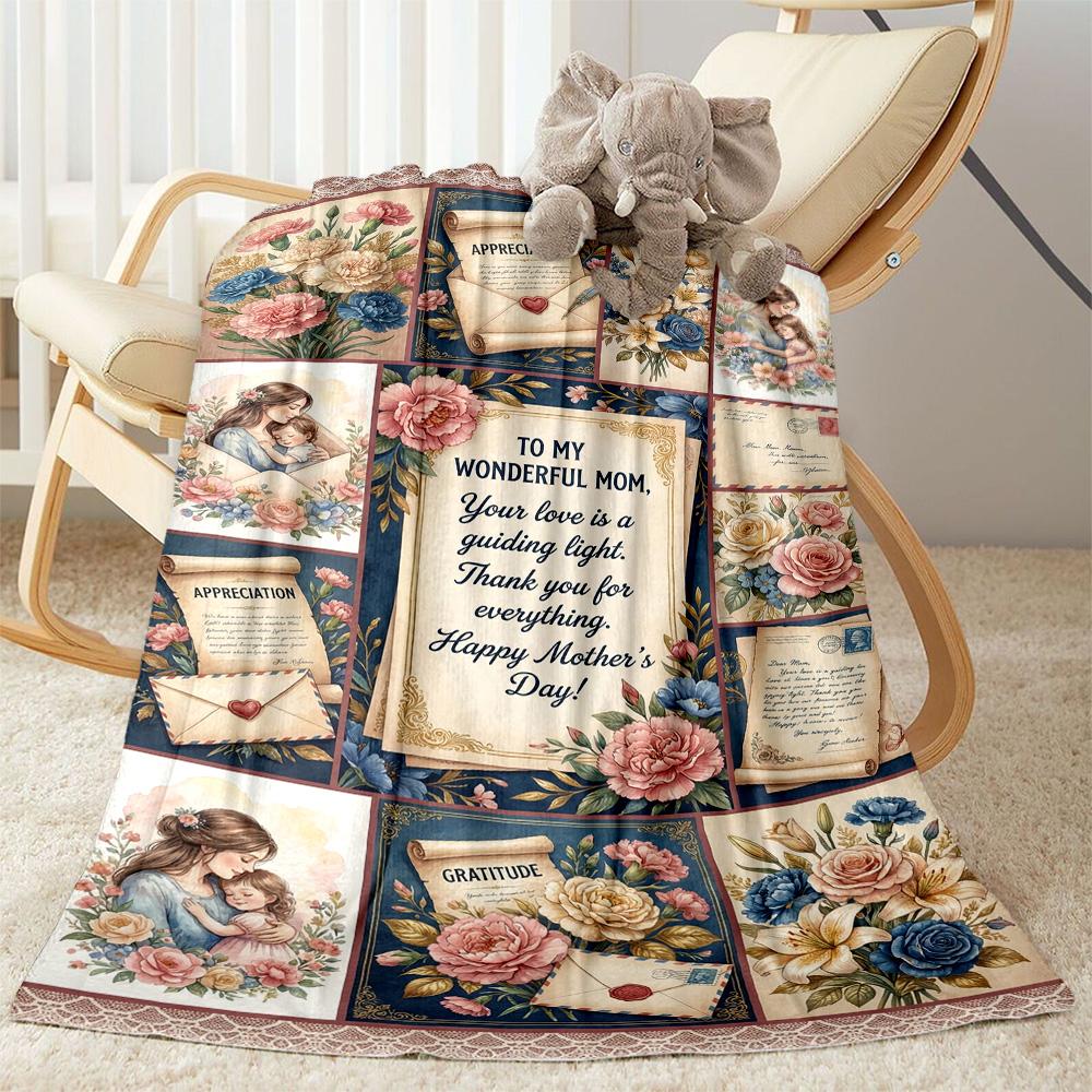 Mother's Day Love Blanket Suitable for Sofas,travel, Living Rooms Also a Good Gift for Friends and Family Suitable for All Seasons.