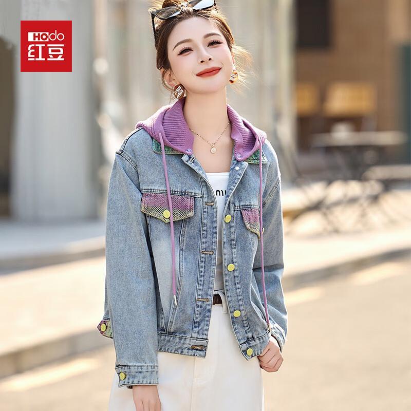 

Женская модная джинсовая куртка пэчворк 2025 M