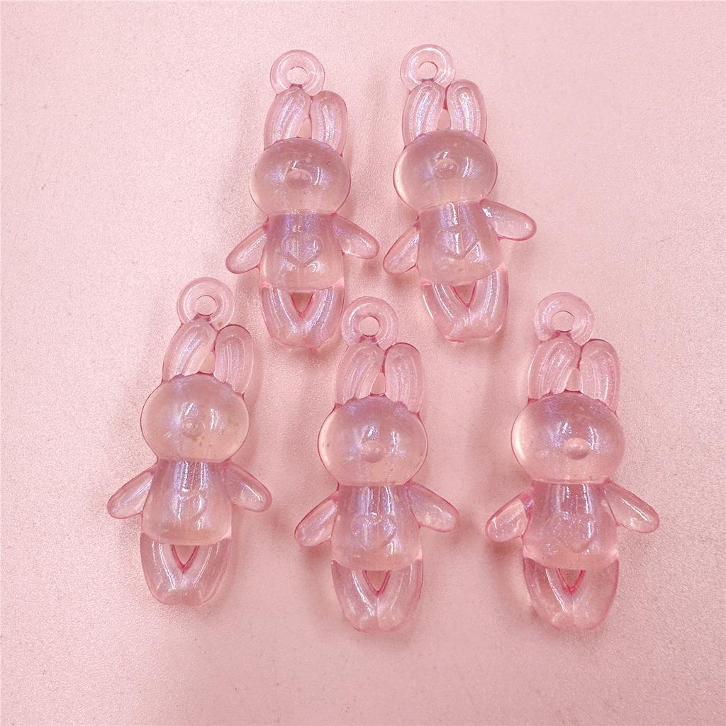 10 Stück 23 x 46,5 mm zum Selbermachen für die Schmuckherstellung, Acryl-Anhänger, stehende Kaninchenperlen, modisches handgefertigtes Material
