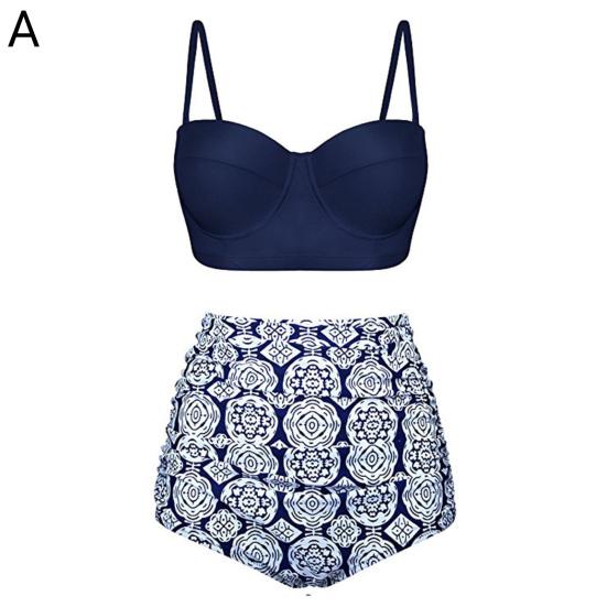 1 Set Useful Bikini Two-Piece Padded Reusable Sexy Push-up Printed Swimsuit Women Accessories