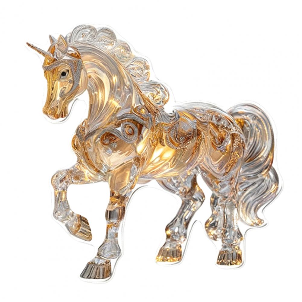 2D Acrylic Horse Pendant Flat Cartoon Horse Pendant Keychain Charm Colorful Horse Ornament For Christmas Tree Decoration