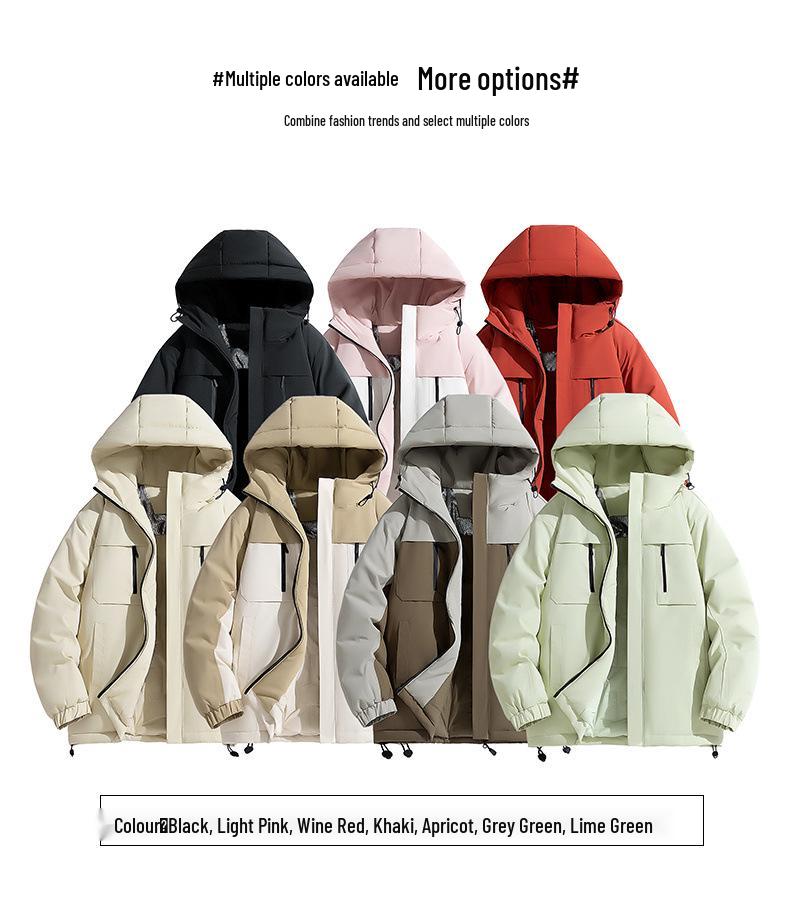 Winter Cotton Jackets: Windproof, Waterproof, Thickened, Warm for Men, Women, Couples - Ideal for Outdoor Mountaineering.