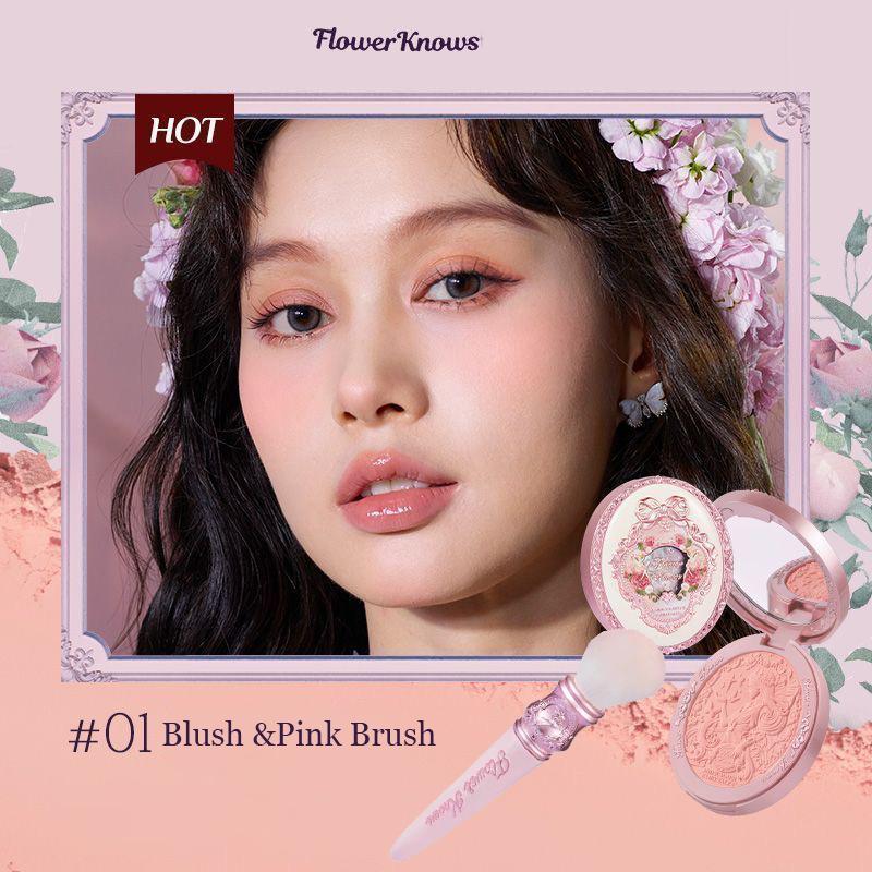 Flower Knows Midsummer Fairytales Powder Blush Lightweight Smooth Blendable,Long-lasting All-Day Face Enhancing Makeup Blusher