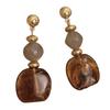 New Retro Color-matched Amber Acrylic Niche Design Earrings, Featuring A Luxurious and High-end Feel, and Suitable for Various Occasions.