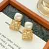 Luxurious Zirconia Silver Needle Pearl Earrings for Women - Fashionable, Versatile, Niche Design Ear Cuffs.