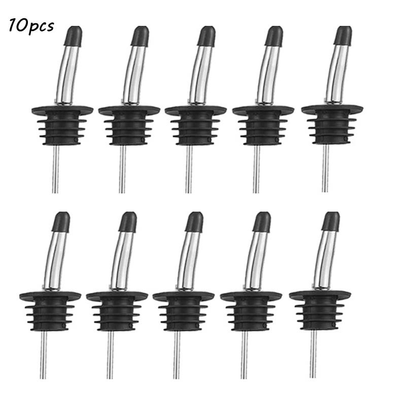 Edelstahl Spirituosen Ausgießer Spirituosenflaschen Ausgießer mit Gummi Staubkappen zum Ausgießen von Flüssigkeit, Olivenöl, Wein, Essig