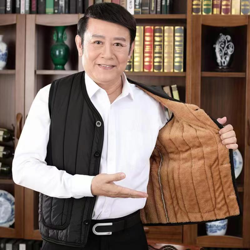 

Men s 2025 Plus Velvet Warm Jacket for Middle-aged and Elderly: Ideal Autumn/Winter Cotton Coat 175/92A for 90-110 kg