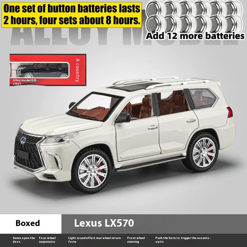 1:24 Lexus LX570 Alloy Off Road SUV Diecast Metal Model Sound and Light Toy Collect Hobby Model Ornaments Gift For Friend Boys