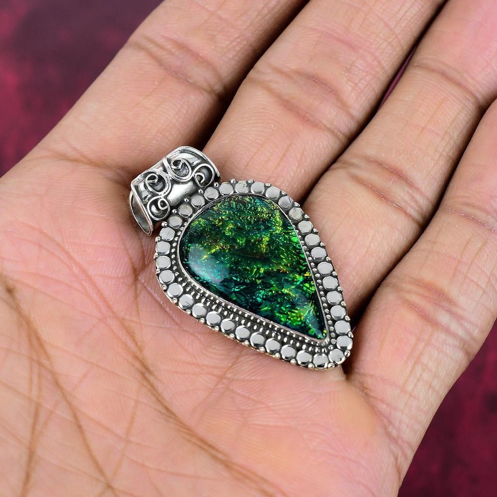 Australian Triplet Opal 925 Solid Sterling Silver Pendant, Handmade Gemstone Jewelry Pendant Gift For Birthday