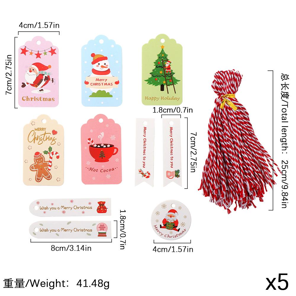 50Pcs Paper Card Christmas Decoration Hanging Christmas Tree Pendant Ornament Santa Claus Xmas for Home Decor DIY Party Supplies