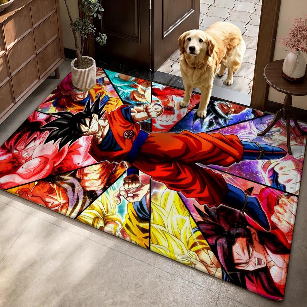 Goku'S Many Forms Printed Rug Nonslip Durable Carpet For Study Reading Area Home Party Decor Birthday Gift