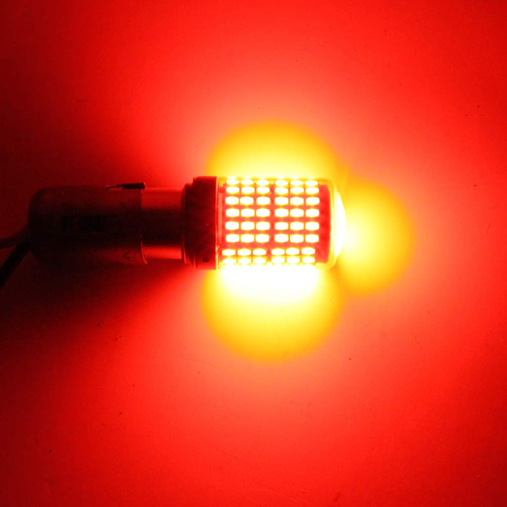 X-STYLE S25 Becuri Duble, LED Roșu, BAY15D, Unghiuri Diferite ale Pinilor, Luminozitate Ultra, LED 1157