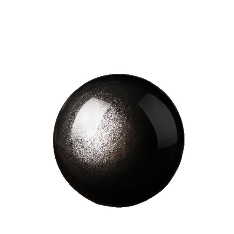 Silver & Golden Obsidian Double-Eyed Round Beads – Natural Loose Beads for DIY Jewelry & Bracelet Making