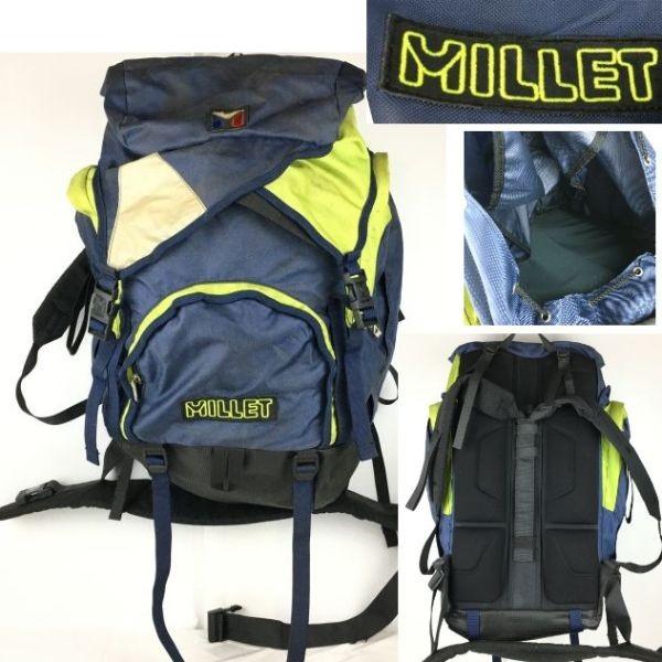 

MILLET Climbing Backpack Blue Green Outdoor Bag Large Side Pockets(USED)