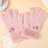 Autumn And Winter Knitted Plush Gloves Outdoor Cycling Windproof Warm Thick Cute Cartoon Touch Screen Gloves