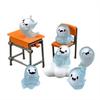 Halloween Mini Resin Ghost Miniature Glow-in-the-Dark Ghost Figurine Cute Tiny Ghost Ornaments Surprise Toy for Garden Fairy Accessories