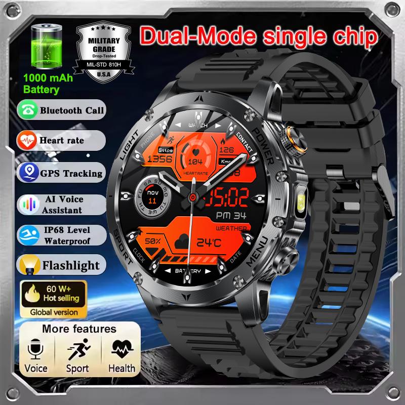 T-Rex 3 Ultra Military Grade 1000mAh Battery Smart Watch Men 5ATM Waterproof Bluetooth Call HD AMOLED  New Sports Smartwatch Reliable Quality